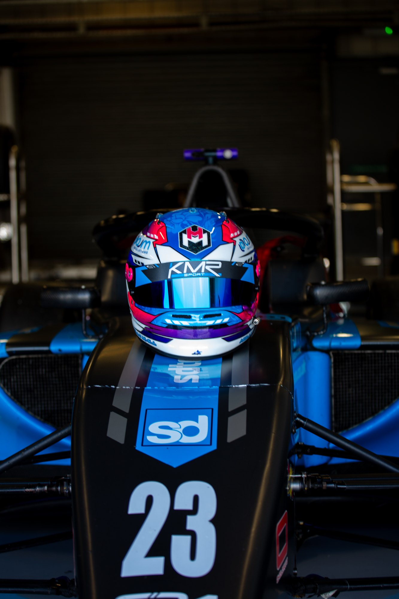 Holly Miall helmet, Silverstone testing